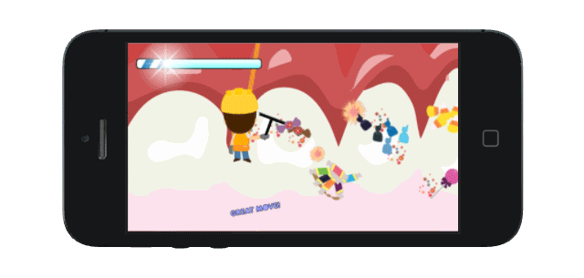 GAME #1: Clean up candy on your screen just as good as you brush your teeth