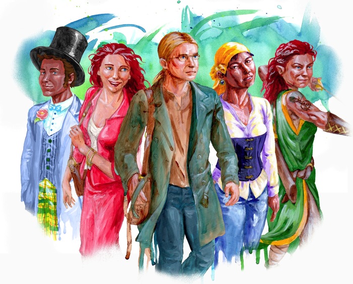 Portraits of some of the characters in the main series.