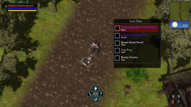 Collecting loot.