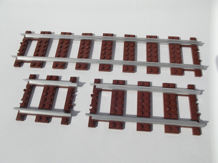 Comparison of ME Models metal rails in half, standard, and double.