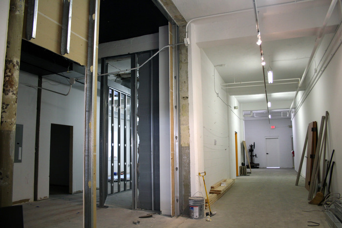 Entrance, cafe/gallery area, under construction