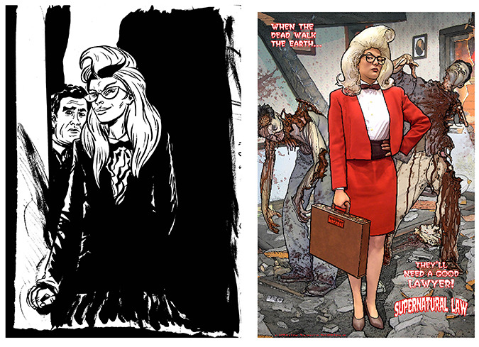 Paul pinups: A page from Paul Pope, and color art for the back cover by Paul Guinan