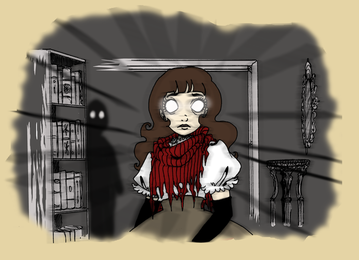 Dinah using her ghost vision.