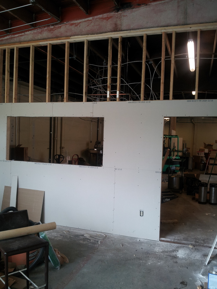 Drywall in the Retail room.