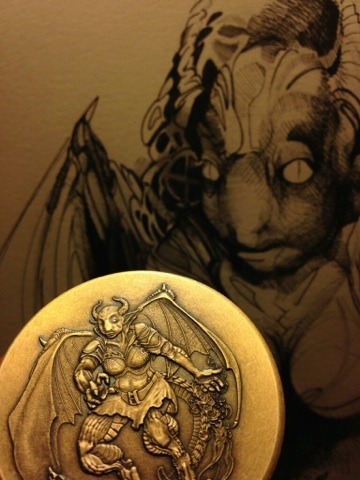 Half-Dragon with original concept art