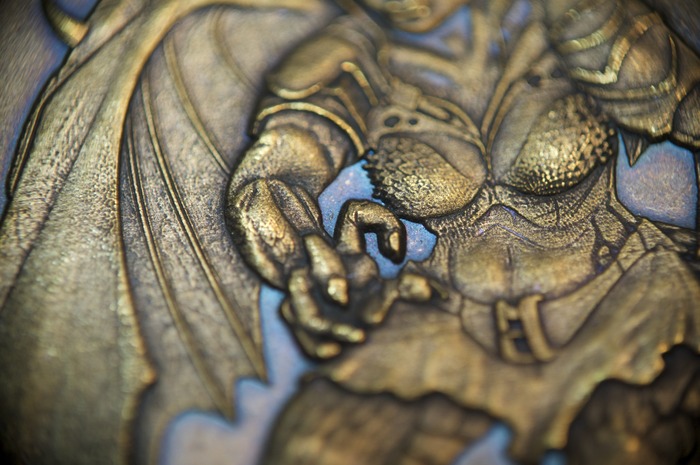 Detail of the Half-Dragon, Lawful Neutral, 500 Denomination coin