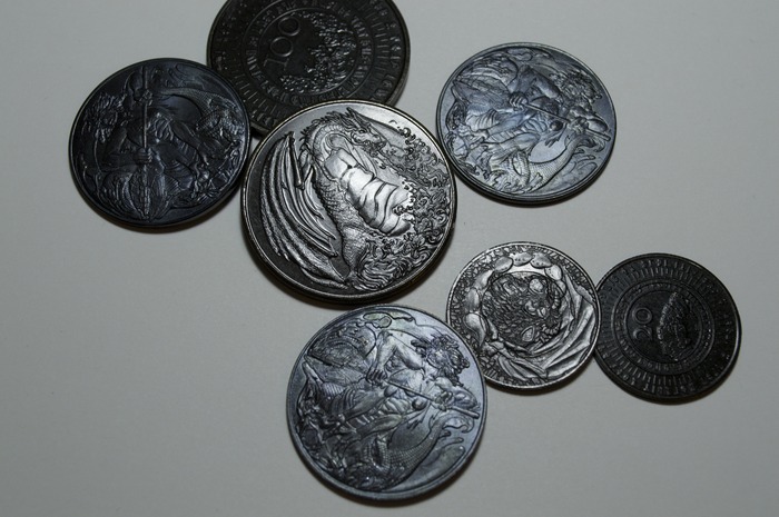 Example of blackened ore metal finish