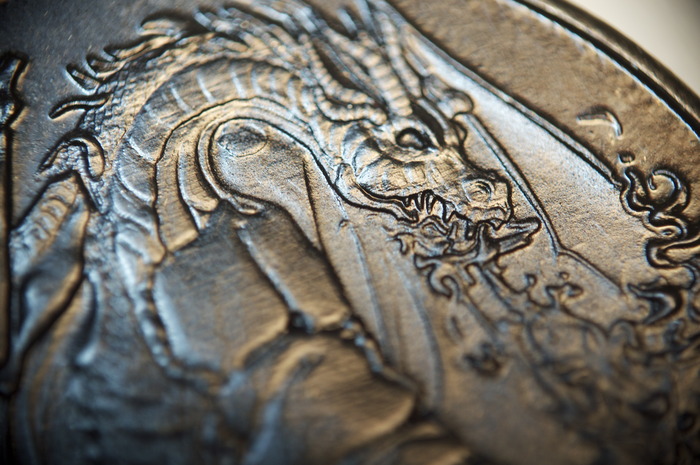 Fire Dragon, Fire Element, 100 Denomination, detail