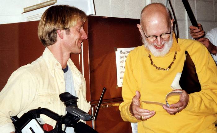 Director Christopher Seufert (L) and the late illustrator Edward Gorey