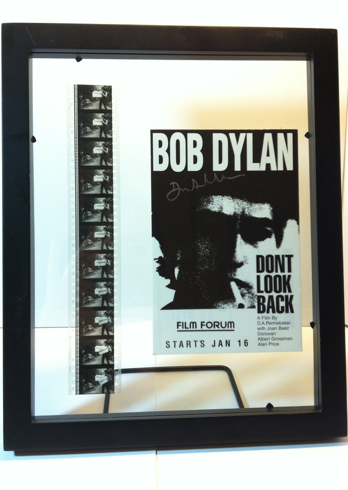 DONT LOOK BACK Framed 35mm Film Strip and Card Signed by Penny