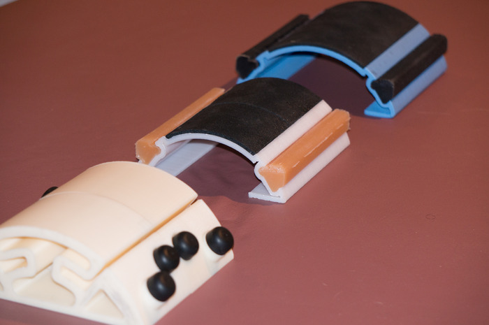 3D printed prototype progression over 12 month period of testing and feedback