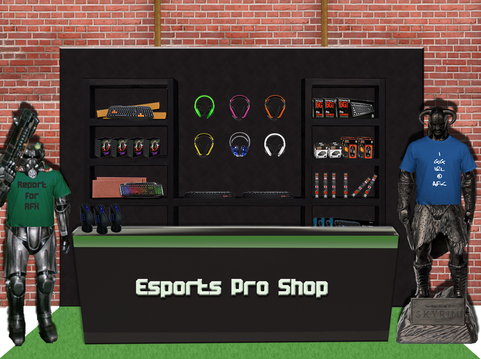 The Esports Pro Shop at AFK has specialty gaming gear and esports merchandise normally found only online