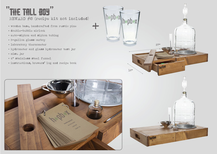 *the Tall Boy (3 gallon) kit does not include a recipe kit.