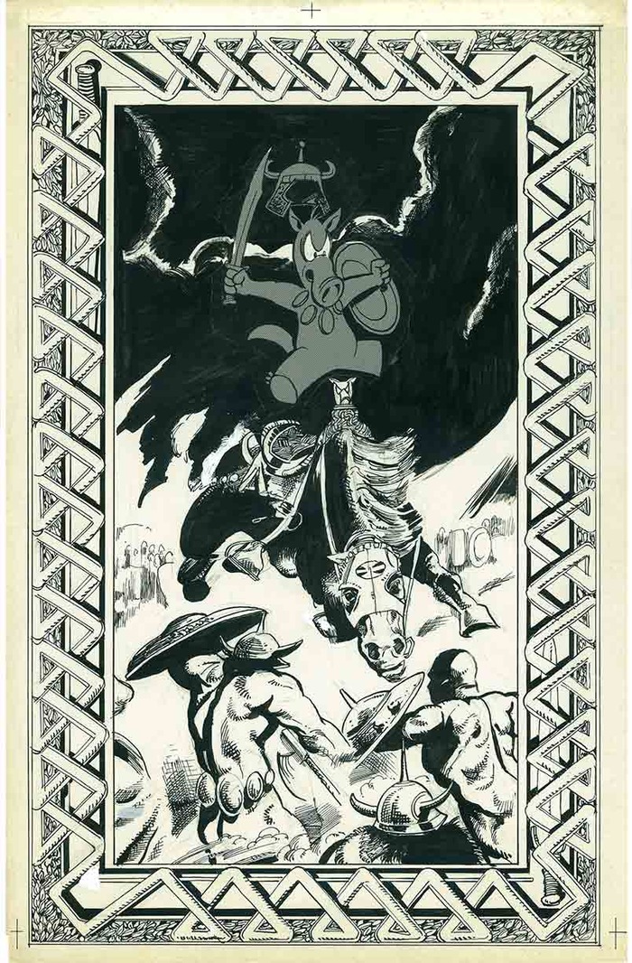 1. PARODY OF FRANK FRAZETTA'S CONAN BERSERKER PAPERBACK COVER