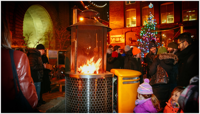 Powering the local holiday lights at the 1000 W BioLite FirePit, 2013
