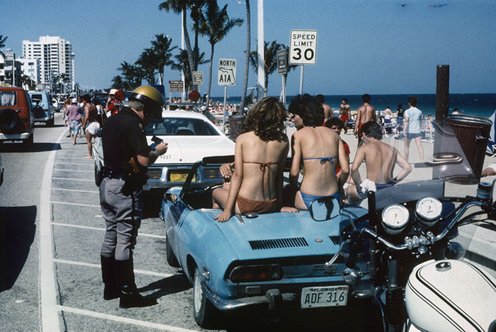 Cop and Bikini Girls, Ft. Lauderdale, Florida 1979