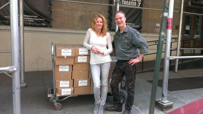 Thomas Estler and Sandra Salander with 1900 comic books, as they arrive at West 64th Street and Central Park West in NYC.