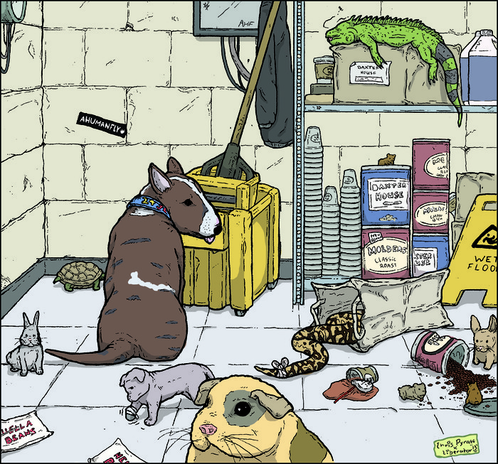 Example of pets drawn by CHris Pyrate (from the Liberator Trade Paperback)