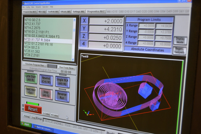 Using our CNC Milling machine to cut our Motor mounts