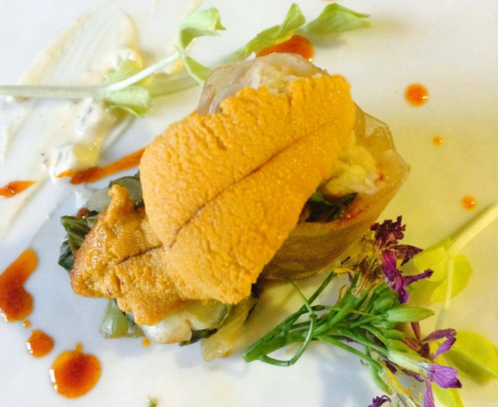 Chef Greg creates amazing dishes with Uni
