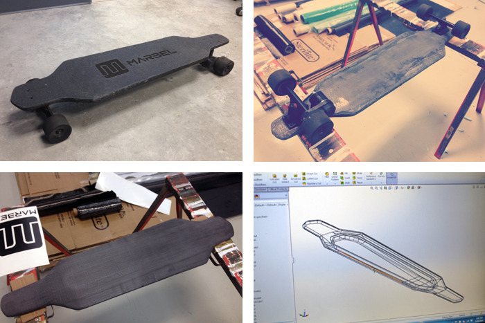 Some early prototypes of the Marbel Carbon Fiber and Kevlar Decks