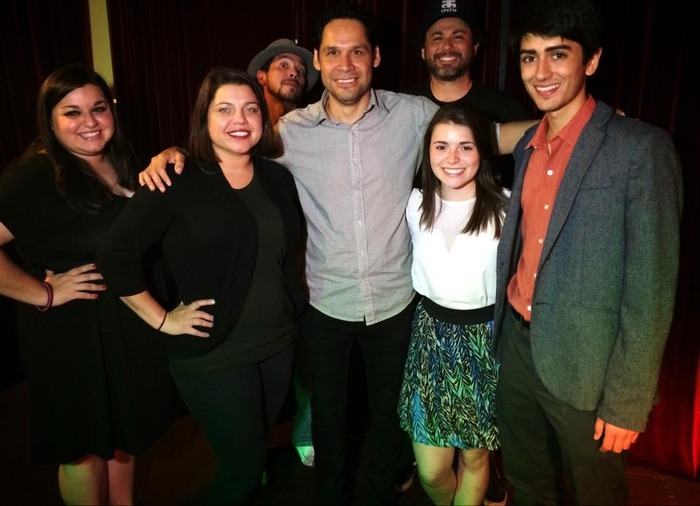 Alex and Mariana at Austin Latino Film Association's soft-launch, where they were featured as artists of the week.