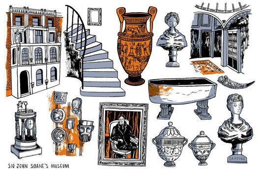Isabelle Greenbergs' illustration from the Sir John Soane museum- an EXTRA BONUS to those pledging £50 or more.