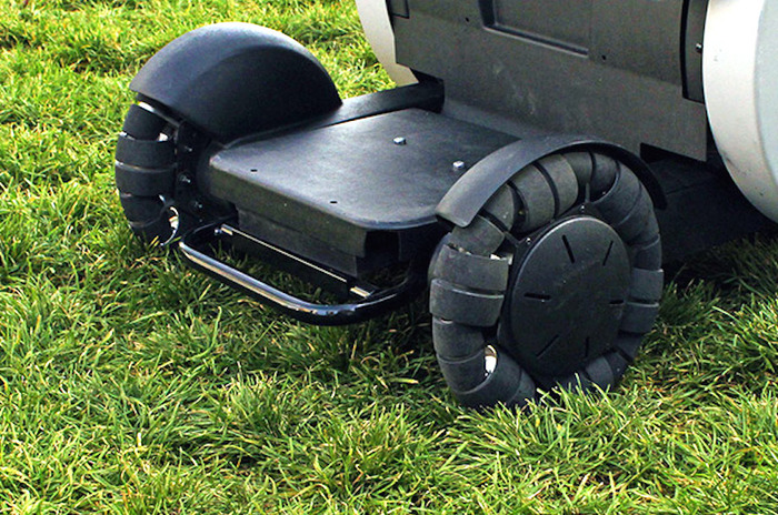 WHILL can go over terrain such as grass with ease.