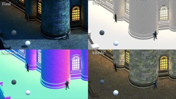 Some of the rendering passes in an area.