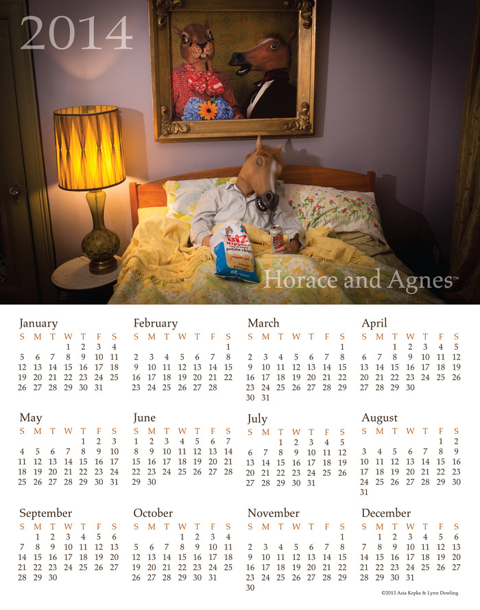 2015 Home Alone Calendar 13x19( Note the photo displays 2014 version) ( Pledge $50.00 or more)
