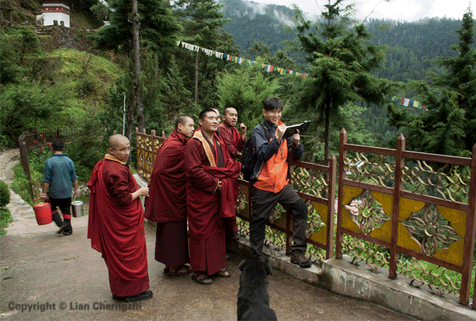 Me, sketching in the kingdom of Bhutan