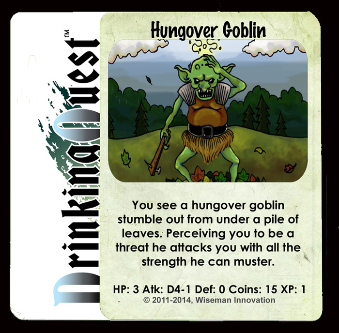 A card showing a pretty simple mash-up Drinking and RPGs