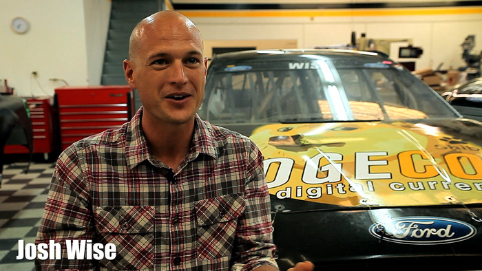 Josh Wise, NASCAR #98, with the Dogecar