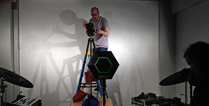 Adam Cornelius setting up a complex shot.