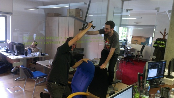 Anarchy takes over our office while compiling! (Curtesy of Jan Smejkal)