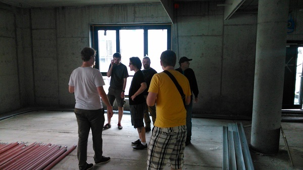 Walking around our future offices (Curtesy of Ondrej Malota)