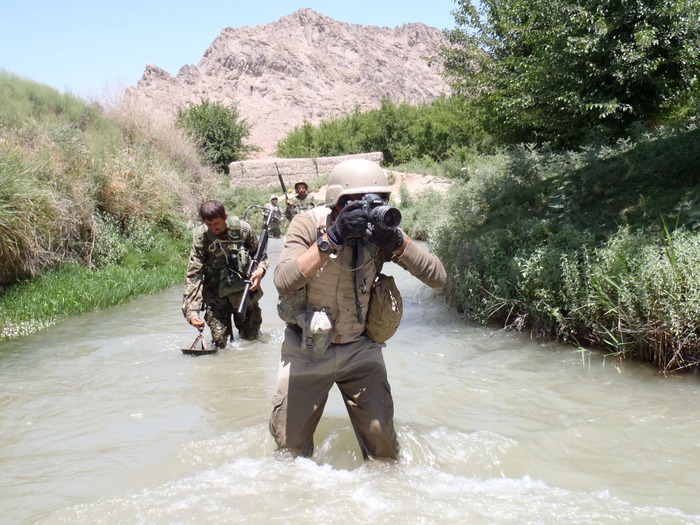 Louie on patrol with the Afghan Army and 82nd Airborne west of Kandahar City.