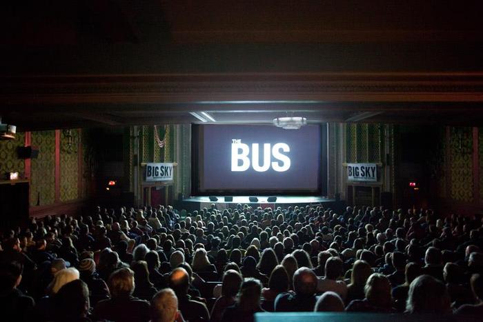 Sold out crowd for The Bus Movie world premiere at the Big Sky Documentary Film Festival.