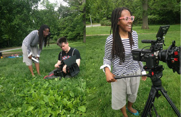 "Caroline's Wedding" test shot Director Easmanie Michel and DP Stivan Widick