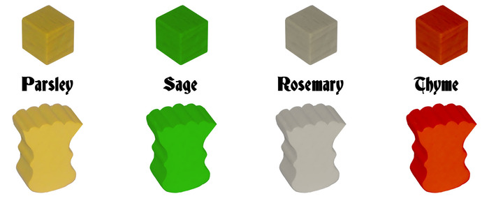 60 Custom Wooden Meeples for Scarborough Fair
