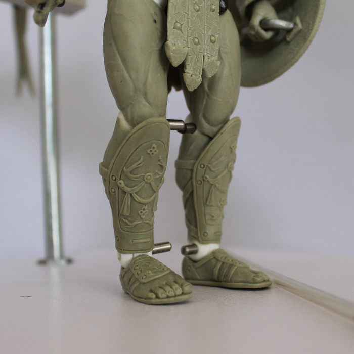 7 inch Archangel Michael action figure, shin guard details
