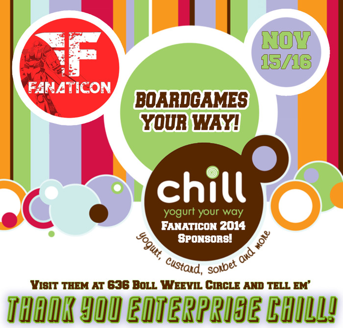 Thank you for sponsoring our Board Game Area Chill of Enterprise!!