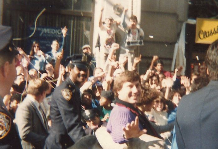 Photo the director took at the 1986 Ticker Tape Parade when she was 12