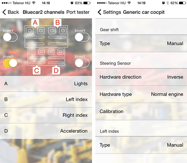 Remote control profile settings screens.