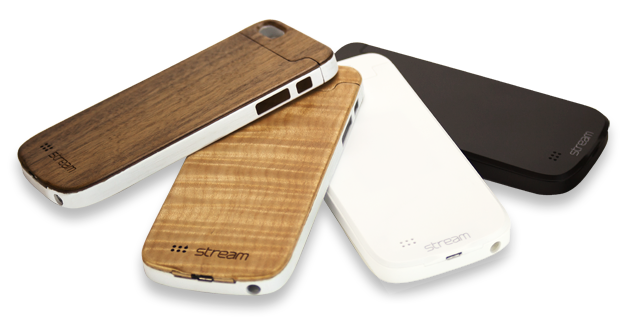 iPhone 5/5s Stream cases are available in premium figured maple and rich walnut in addition to the elegant black and white versions