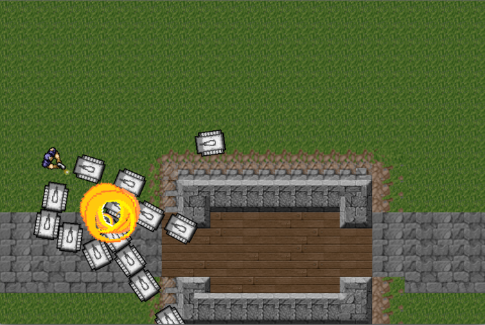 A quick screenshot - watch for more, and definitely watch the videos. This one is fun: right as we started taking shots for the Kickstarter, at the very last moment, the engine decided to re-scale all of our background tiles. Fun! ;-)