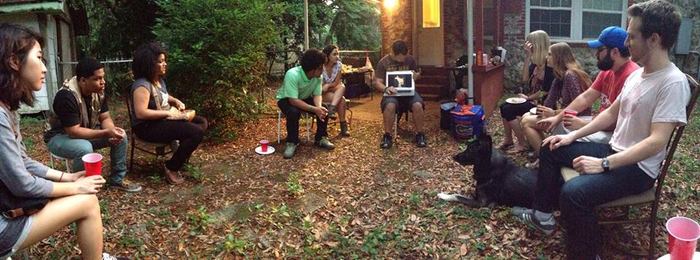 Working at an intern meeting & combined cookout.