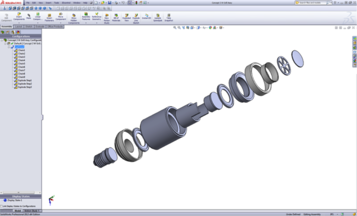 Exploded view in SolidWorks