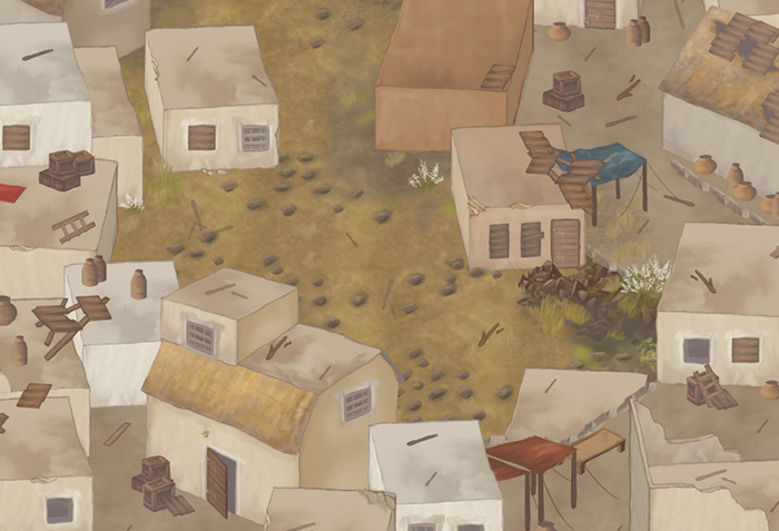 Step 3: More detailing, as freeform and "seemingly random" as possible to make it seem lifelike and like an actual slum.