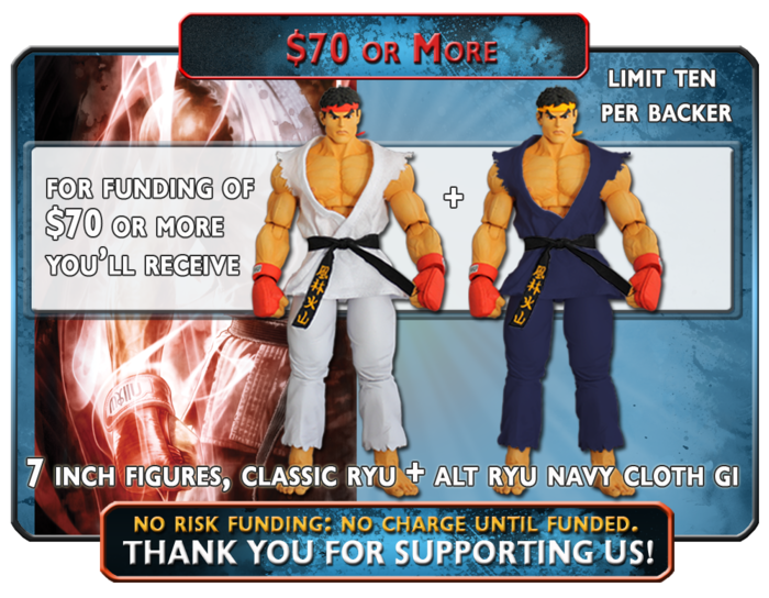 Receive both the Classic Ryu in White cloth Gi and get the Alternate Ryu in Navy Cloth Gi, Kickstarter Exclusive